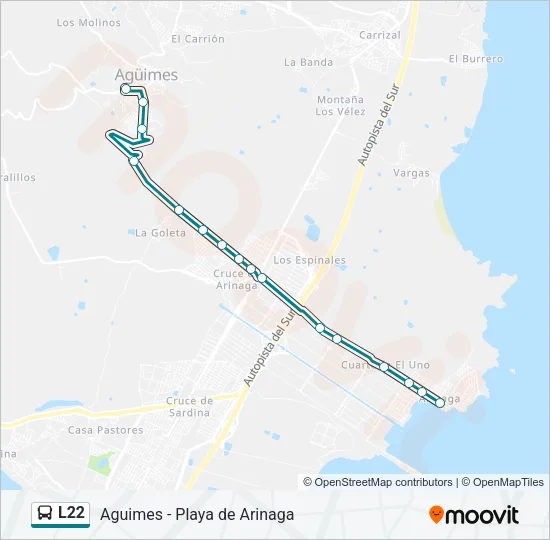 L22 Bus Line Map