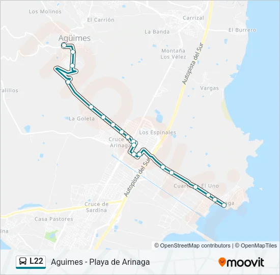 L22 Bus Line Map