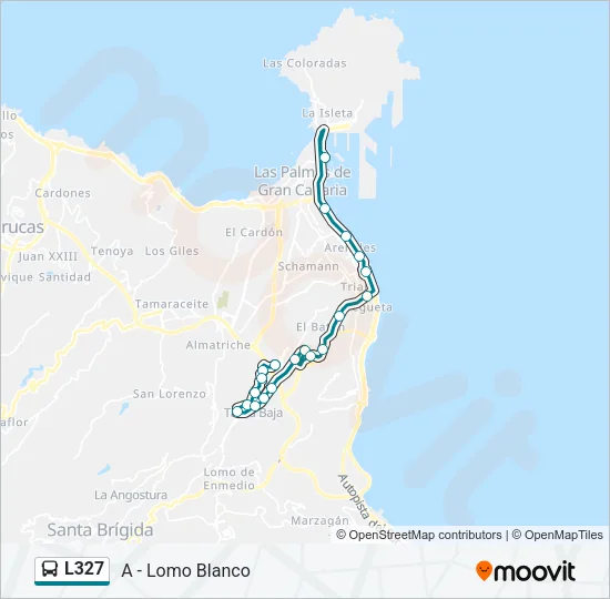 L327 Bus Line Map