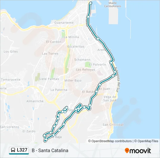 L327 Bus Line Map