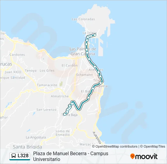 L328 Bus Line Map