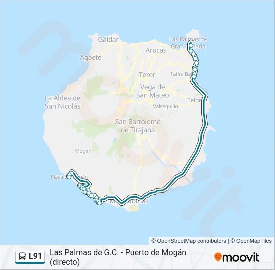 L91 Bus Line Map