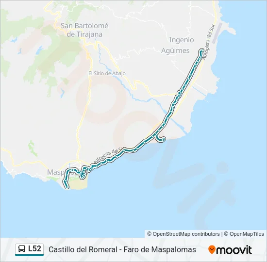 L52 Bus Line Map