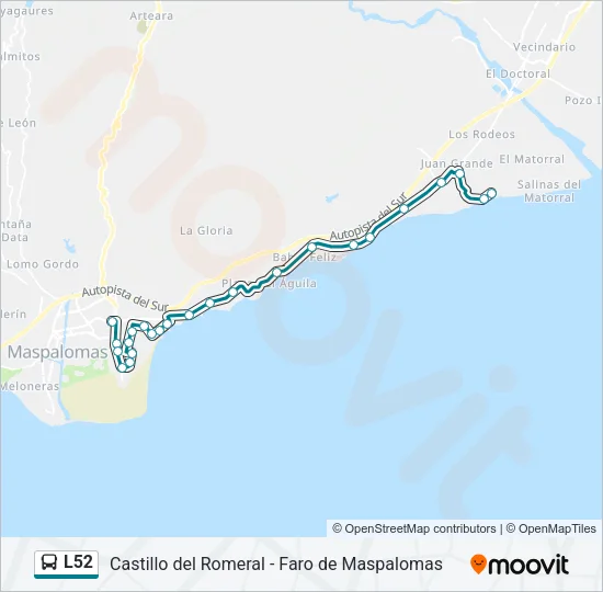 L52 Bus Line Map