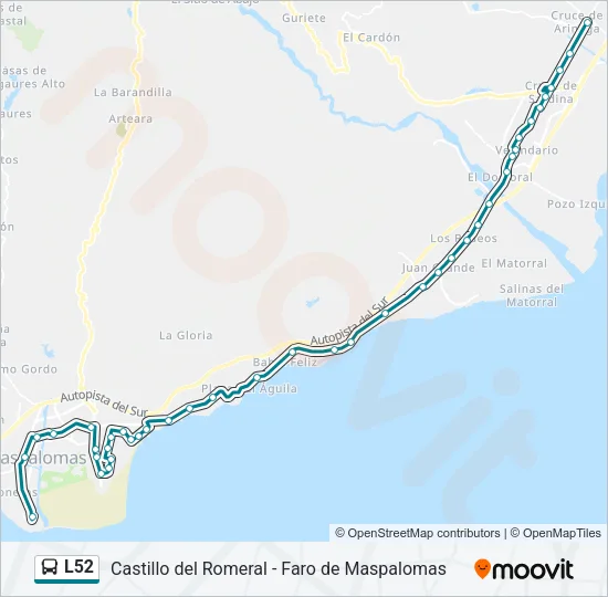 L52 Bus Line Map
