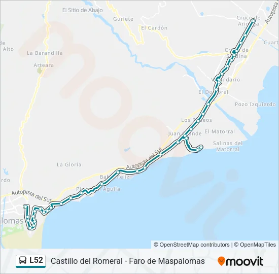 L52 Bus Line Map