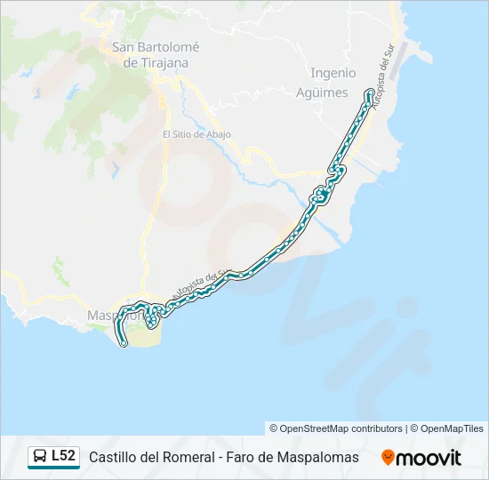 L52 Bus Line Map