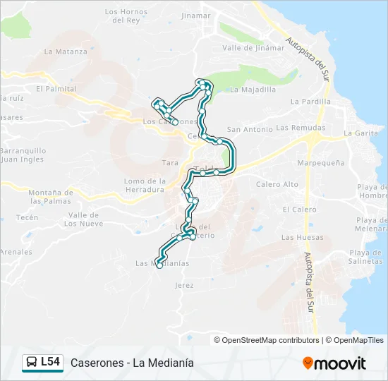 L54 Bus Line Map