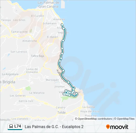 L74 Bus Line Map