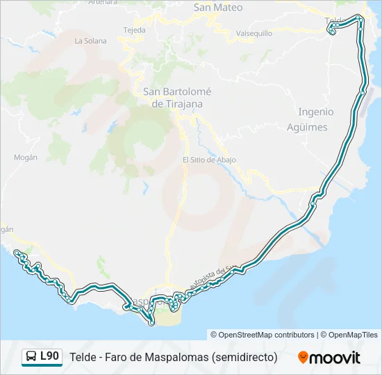 L90 Bus Line Map