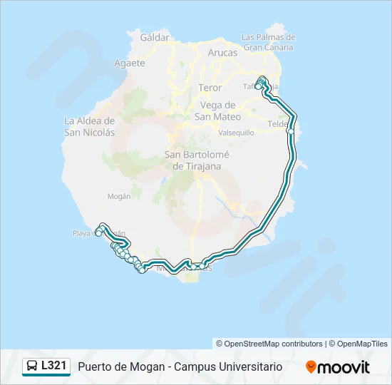 L321 Bus Line Map