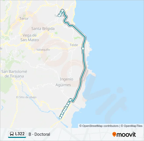 L322 Bus Line Map