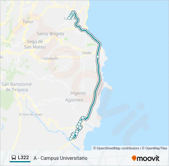 L322 Bus Line Map