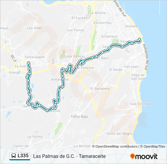 L335 Bus Line Map