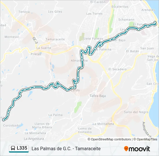 L335 Bus Line Map