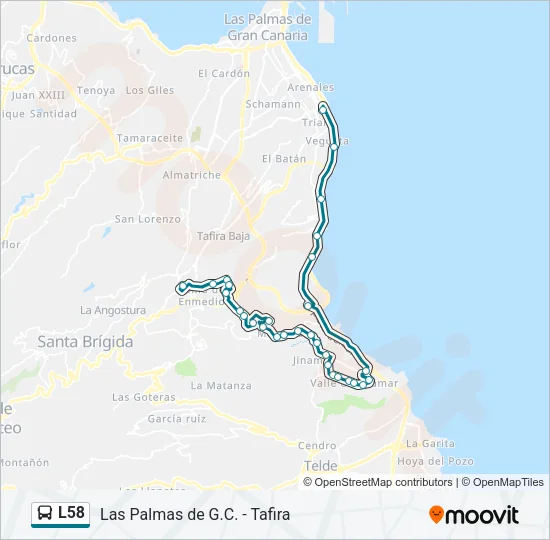 L58 Bus Line Map