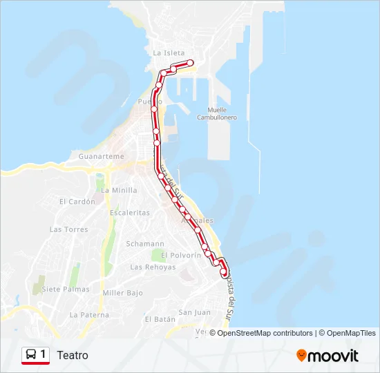 1 Bus Line Map