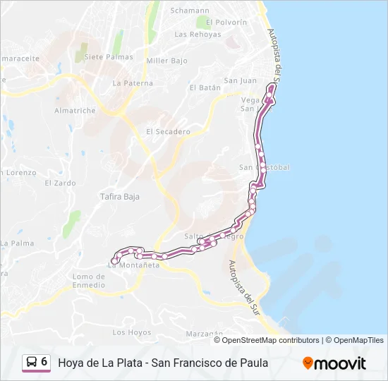 6 Bus Line Map