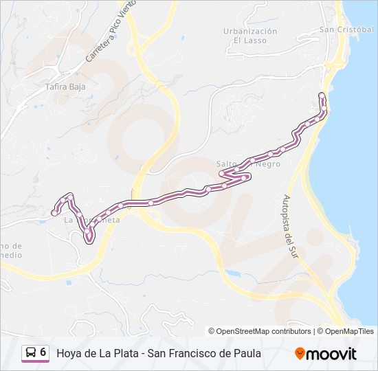 Mapa de 6 de autobús