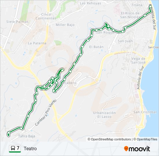 Mapa de 7 de autobús