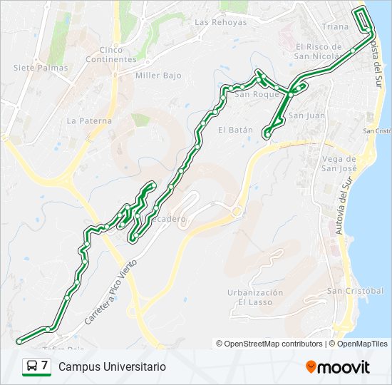 7 bus Mapa de línia