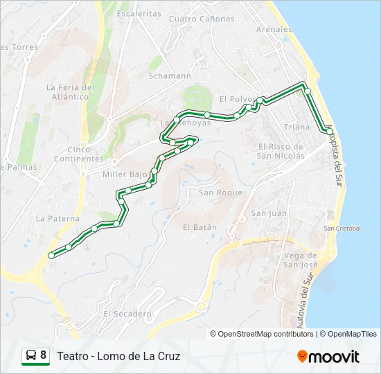 8 Bus Line Map