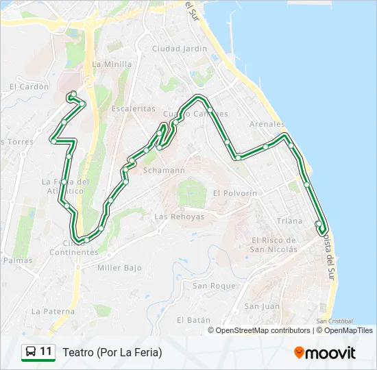 11 Bus Line Map