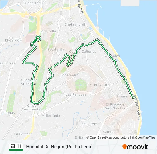 11 Bus Line Map
