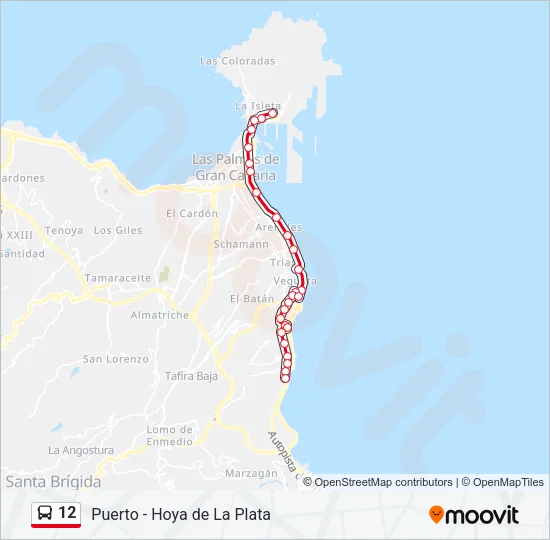 12 Bus Line Map