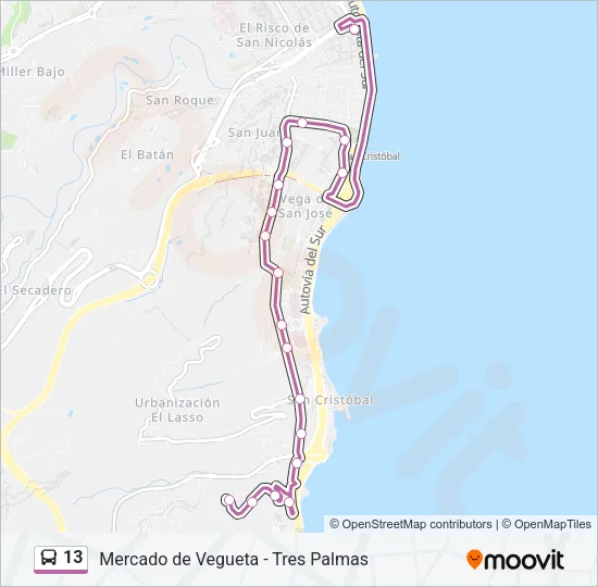 13 Bus Line Map