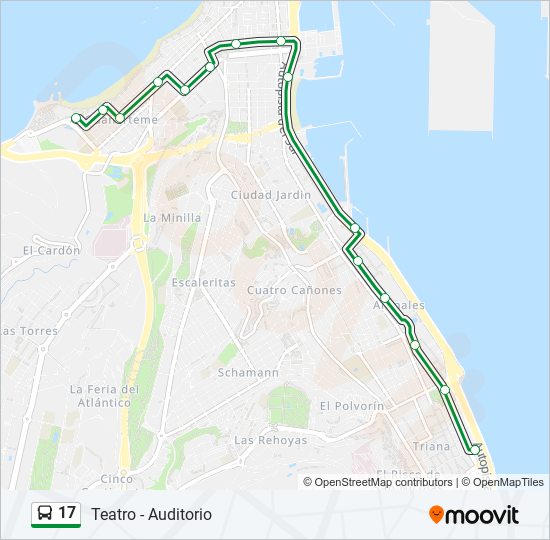 17 bus Mapa de línia