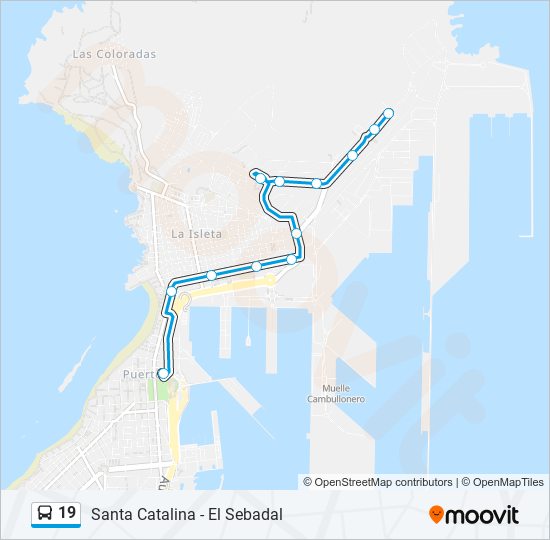 19 bus Mapa de línia