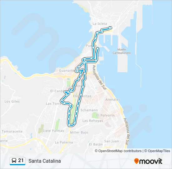 21 Bus Line Map