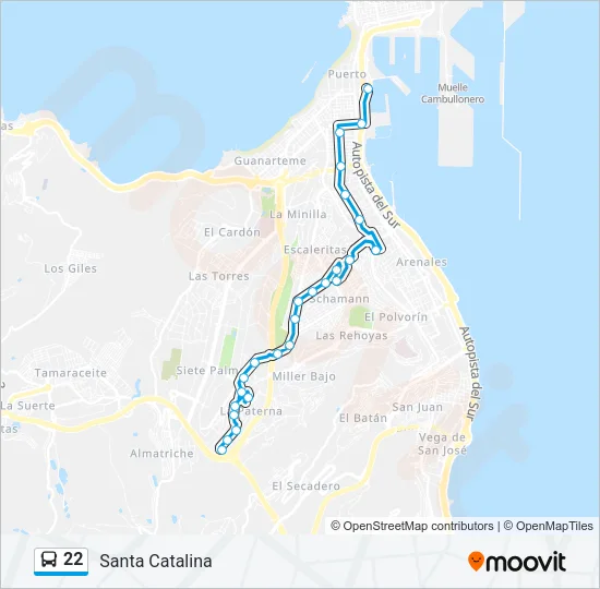 22 Bus Line Map