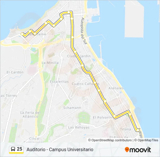 25 Bus Line Map