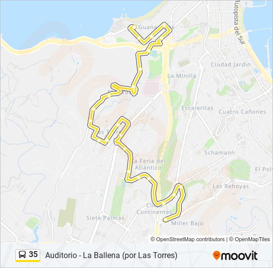 35 bus Mapa de línia