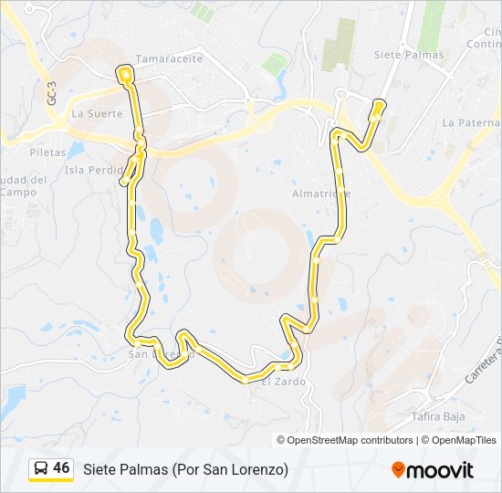Mapa de 46 de autobús