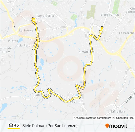 46 Bus Line Map