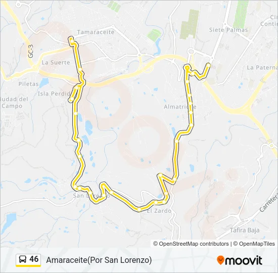 46 Bus Line Map