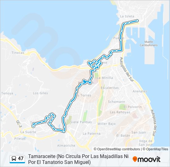 Mapa de 47 de autobús