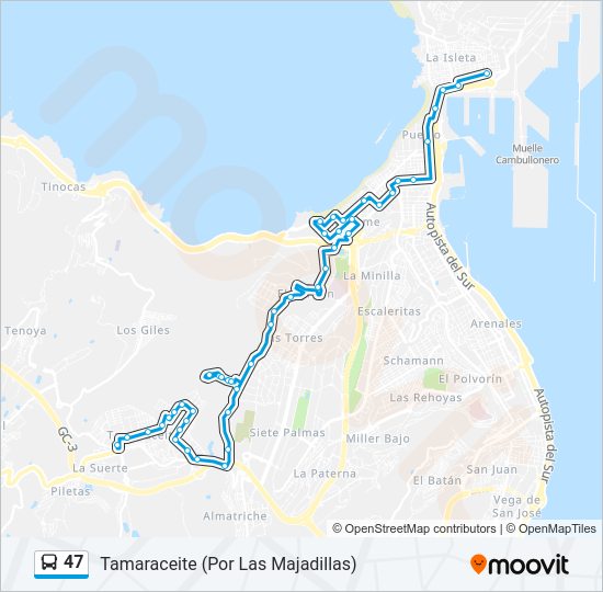 Mapa de 47 de autobús