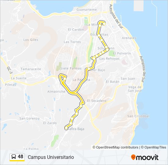 48 bus Mapa de línia