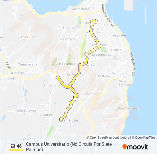 Mapa de 48 de autobús