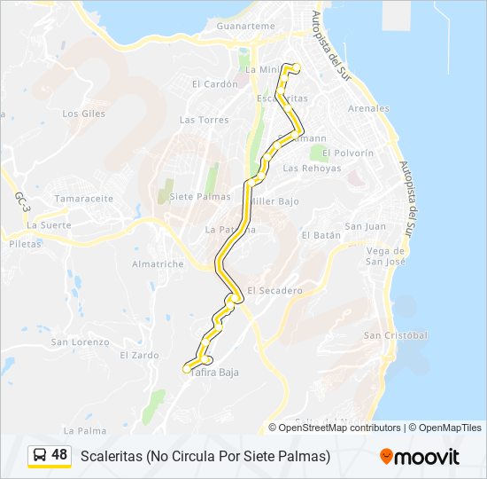 Mapa de 48 de autobús