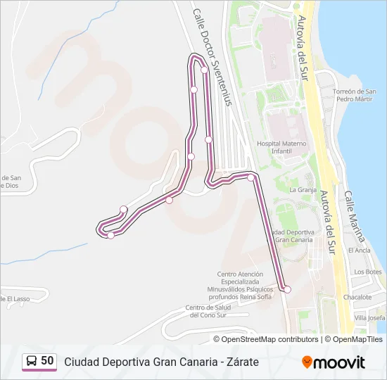 50 Bus Line Map