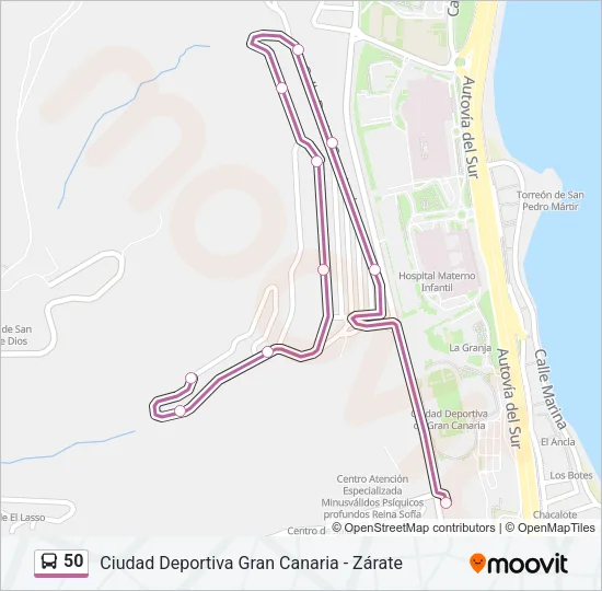 50 Bus Line Map