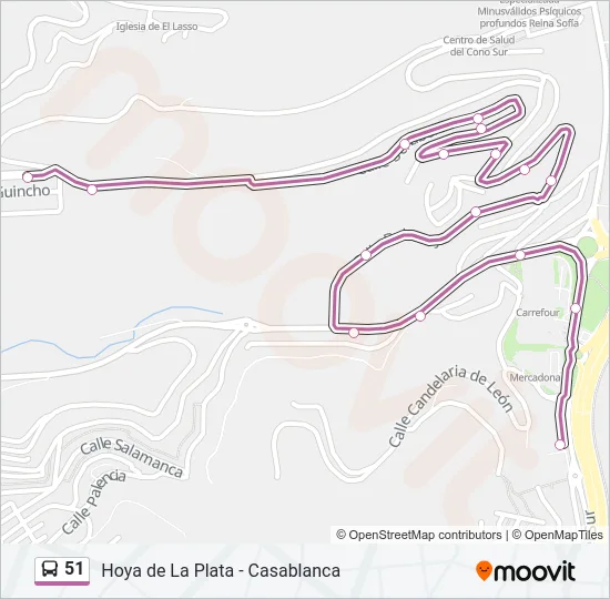 51 Bus Line Map
