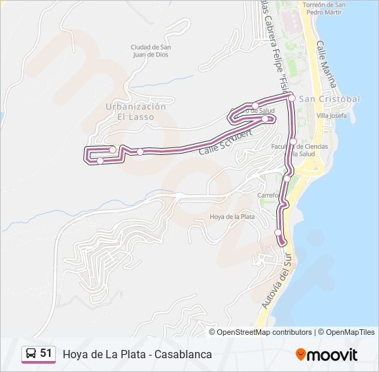 51 bus Line Map