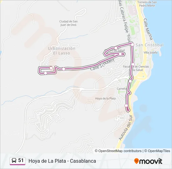 51 Bus Line Map
