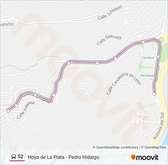 52 Bus Line Map